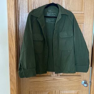 Green wool shacket